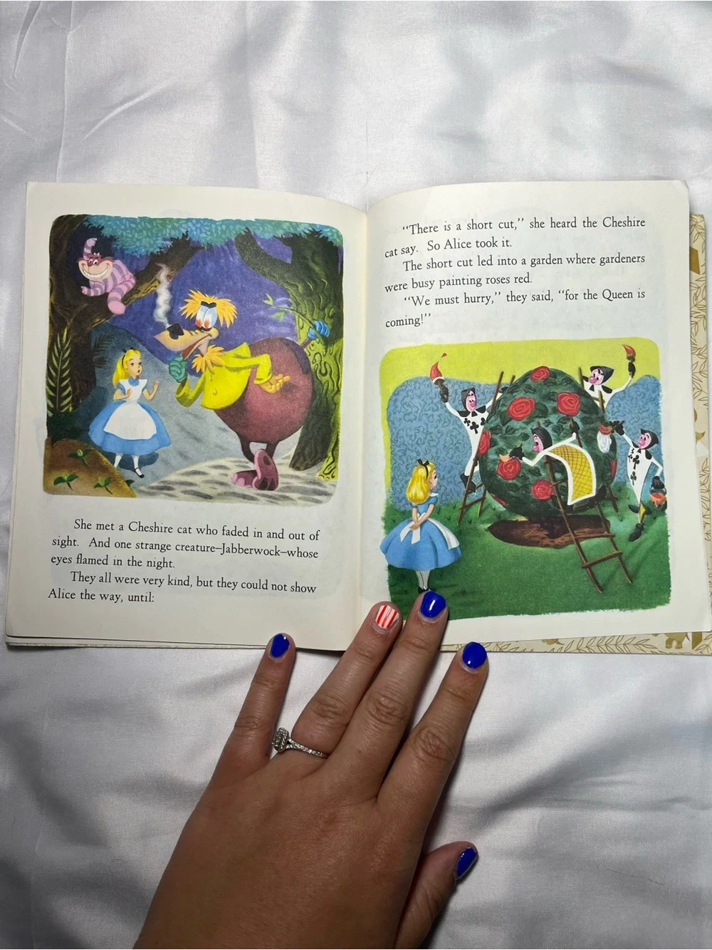 Vintage 1951 Disney Alice in Wonderland Little Golden Book Hardcover Classic